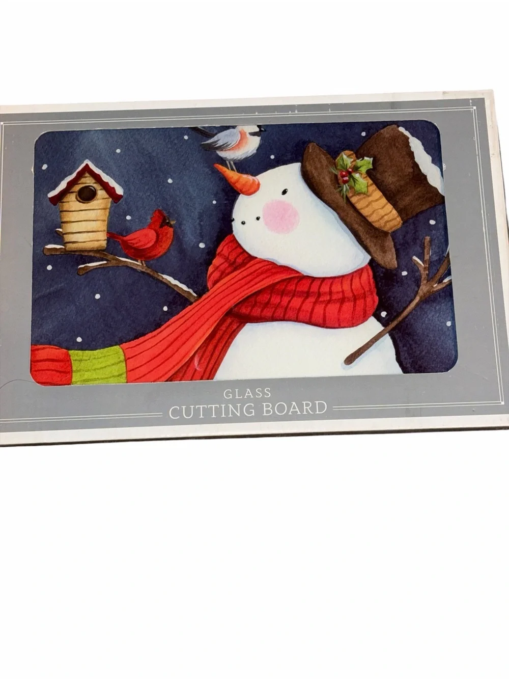Festive Snowman & Pumpkin Glass Cutting Boards - Set of 2